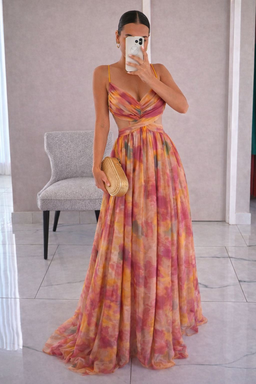 Claudia -™ Encantador vestido largo con estampado floral