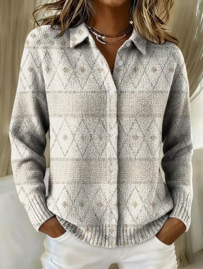 Mona™ – Blusa de Sudadera de Punto Elegante con Diseño de Diamante