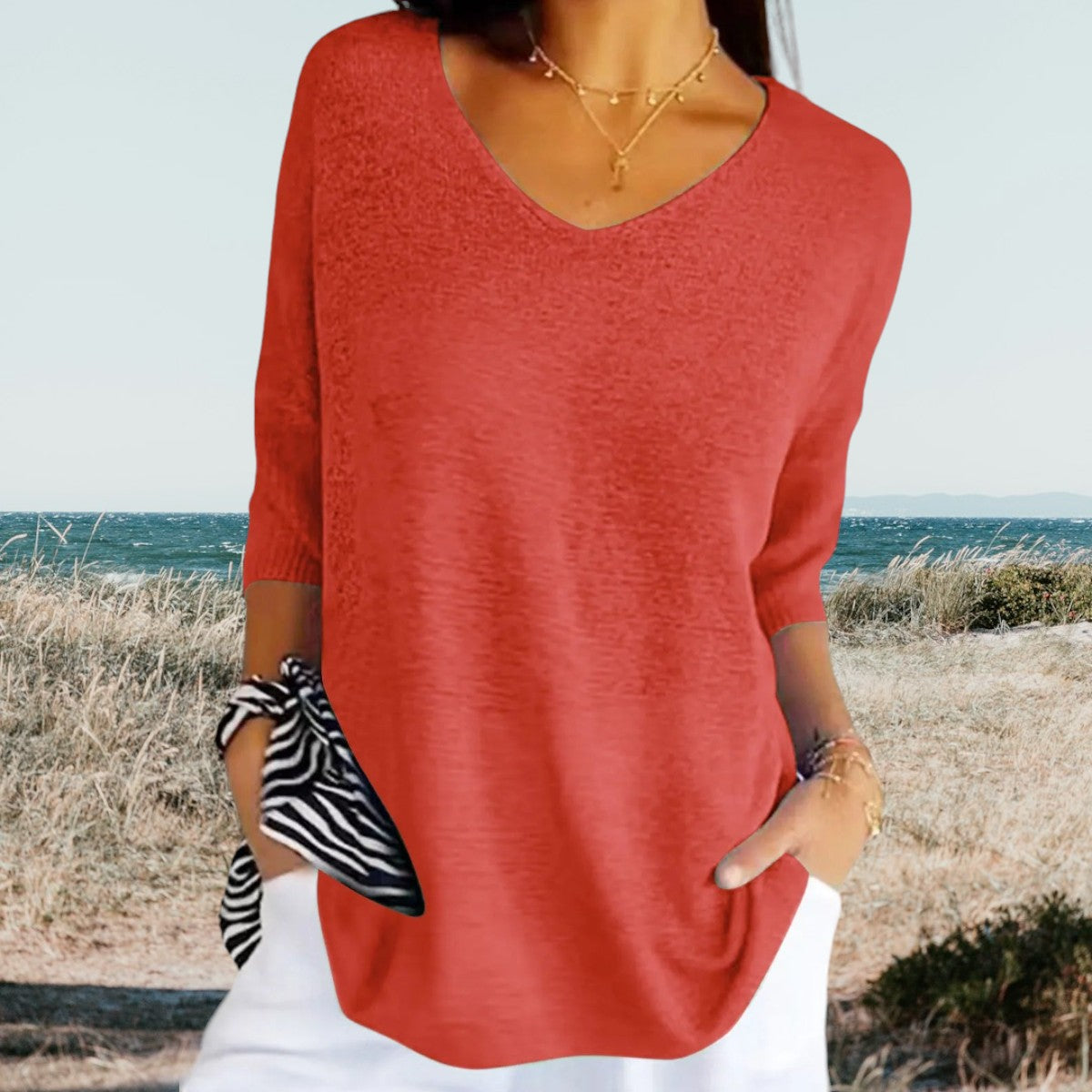 Jimena|™ Top veraniego con cuello en V