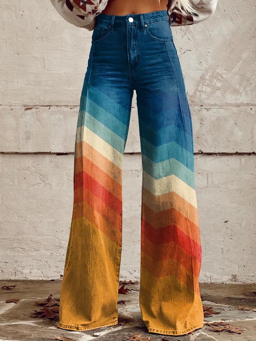 Léa | Pantalón Retro Zigzag Elegantes